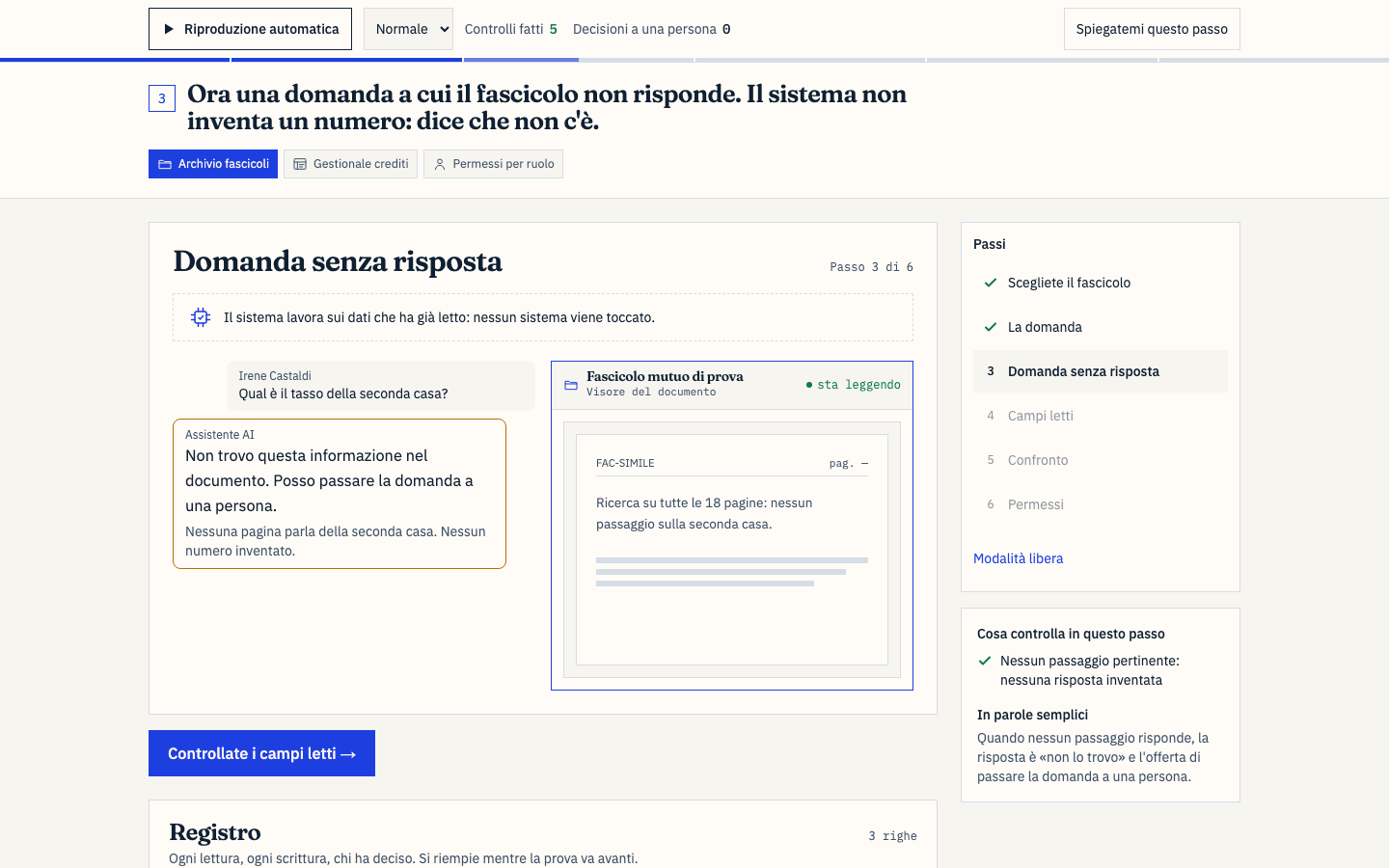Documenti con la fonte, dati inventati